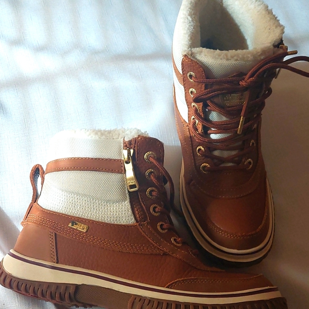 Stylish Brown and White Women's Boots